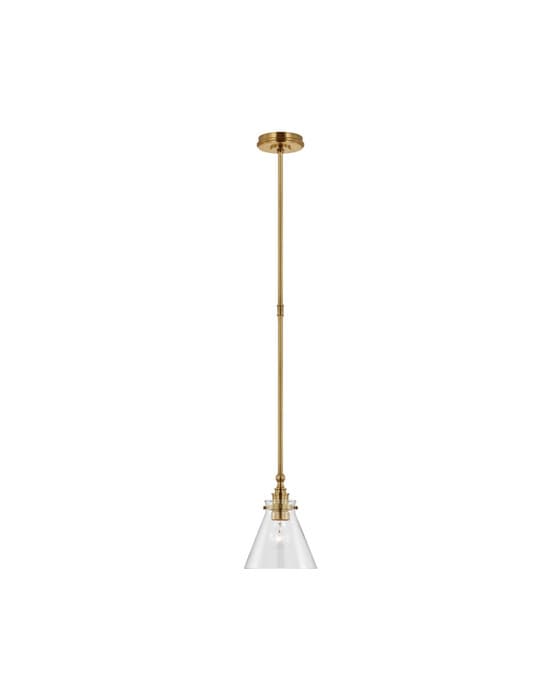 Parkington 9" Pendant Brass/Clear Glass – Visual Comfort