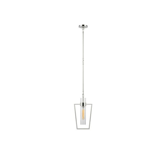 Presidio Petite Caged Pendant Polished Nickel/Clear