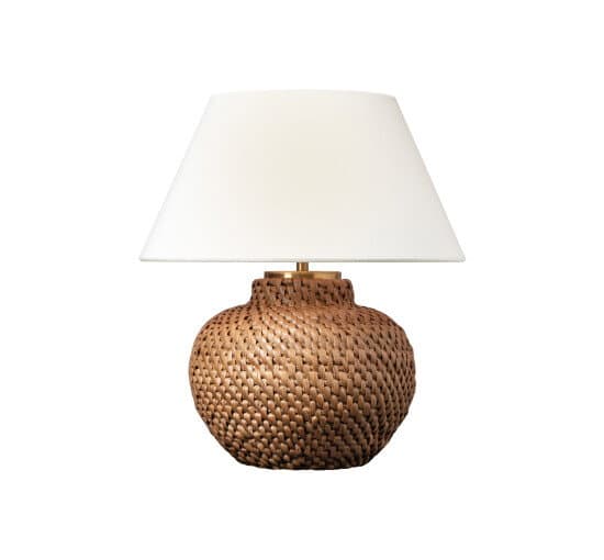 Avedon 11" Cordless Accent Lamp Natural Rattan – Visual Comfort