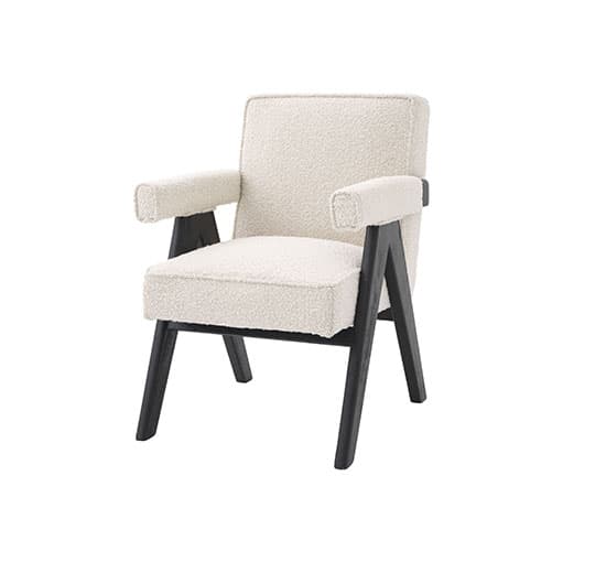 Greta ruokatuoli bouclé cream