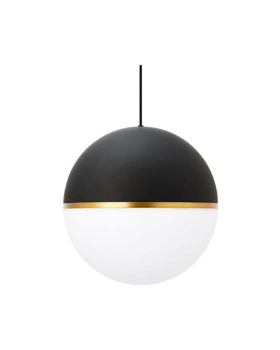 Akova Grande Pendant Matte Black/Aged Brass – Visual Comfort