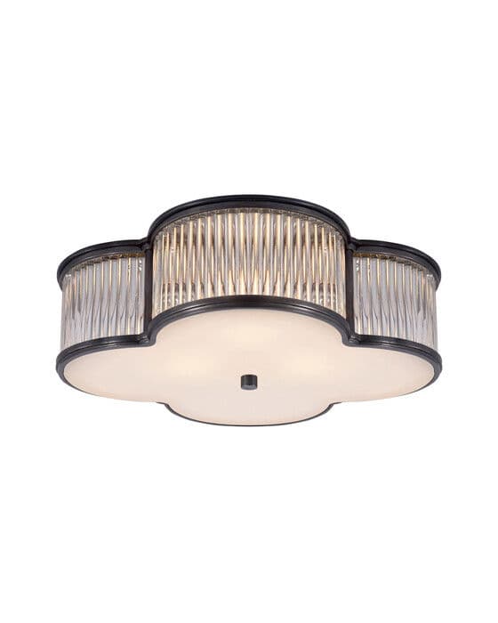 Basil 17" Flush Mount Gun Metal/Clear Rods