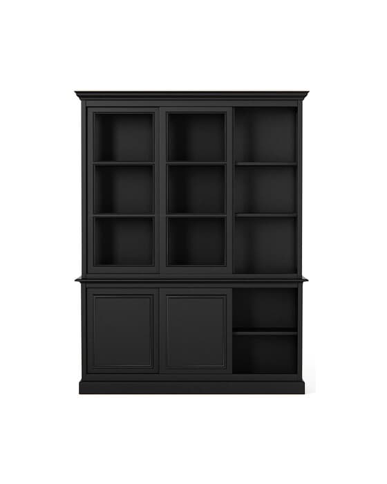 Assonet-vitriinikaappi, modern black – Newport