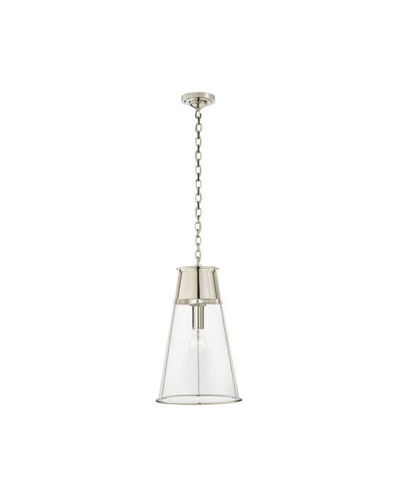 Robinson Large Pendant Polished Nickel/Clear Glass