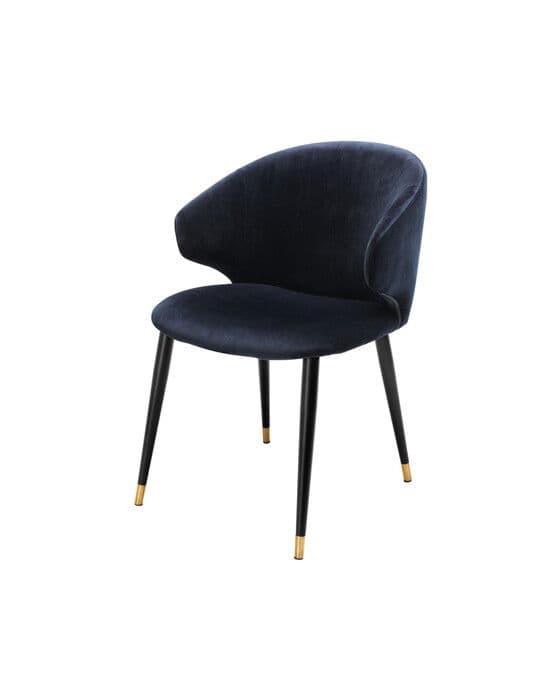 Volante Dining Chair Velvet Savona Midnight Blue