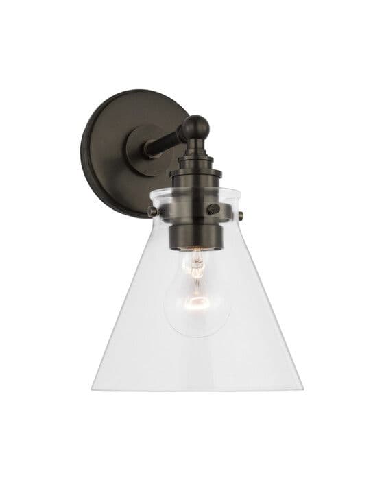 Parkington Small Single Wall Light Bronze/Clear glass – Visual Comfort
