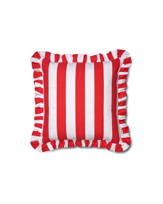 Ruffle Stripes tyynynpäällinen punainen