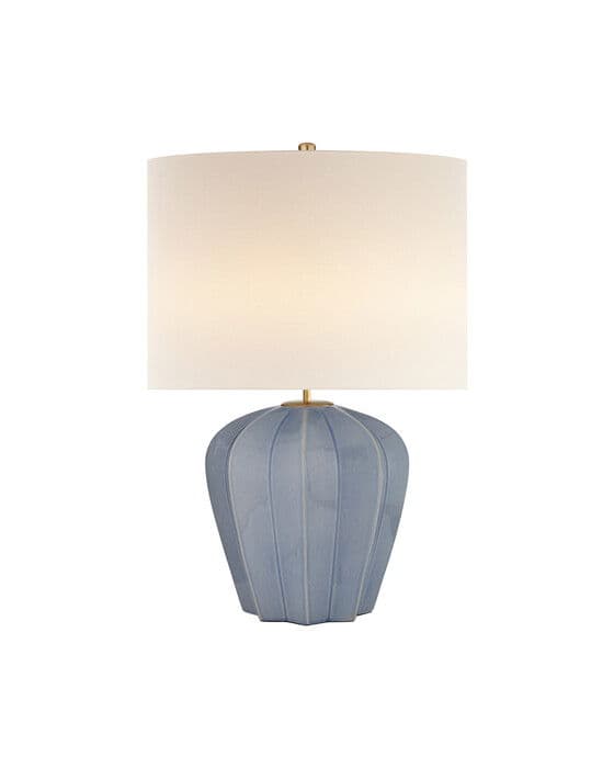 Pierrepont Medium Table Lamp Polar Blue Crackle – Visual Comfort