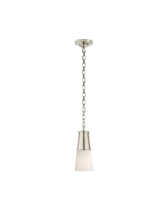 Robinson Pendant Polished Nickel/White Glass S – Visual Comfort