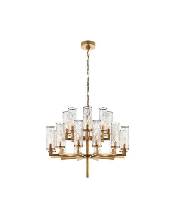Liaison Double Tier Chandelier Antique-Burnished Brass