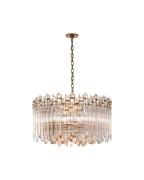 Adele Large Wide Drum Chandelier Antique Brass – Visual Comfort