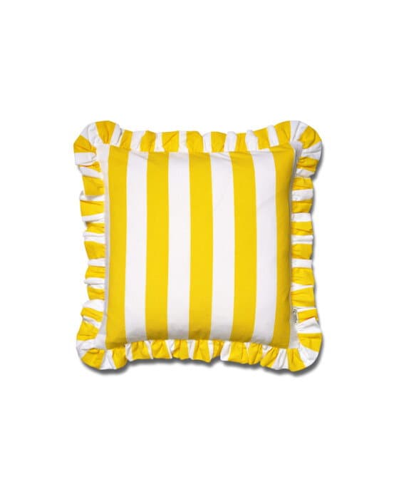 Ruffle Stripes-tyynynpäällinen keltainen