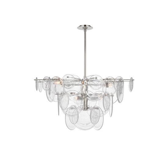 Loire Chandelier Polished Nickel/Clear Glass L – Visual Comfort