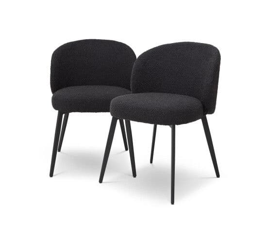 Lloyd ruokapöydän tuoli bouclé black 2 kpl