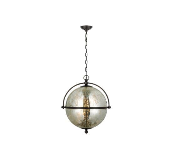 Bayridge XL Pendant Black Antique Mercury Glass – Visual Comfort