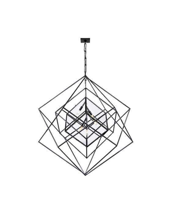 Cubist Large Chandelier Black – Visual Comfort