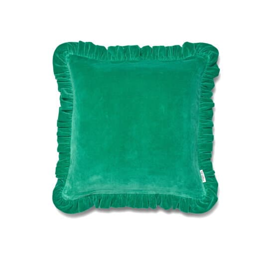 Frilled tyynynpäällinen metsänvihreä