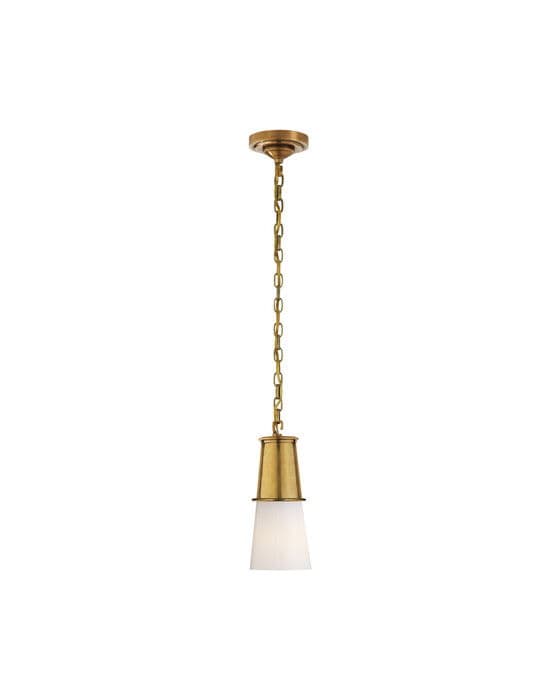 Robinson Pendant Antique Brass/White Glass S – Visual Comfort