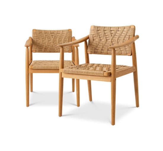 Coral Bay ruokapöydän tuoli natural teak 2 kpl – Eichholtz