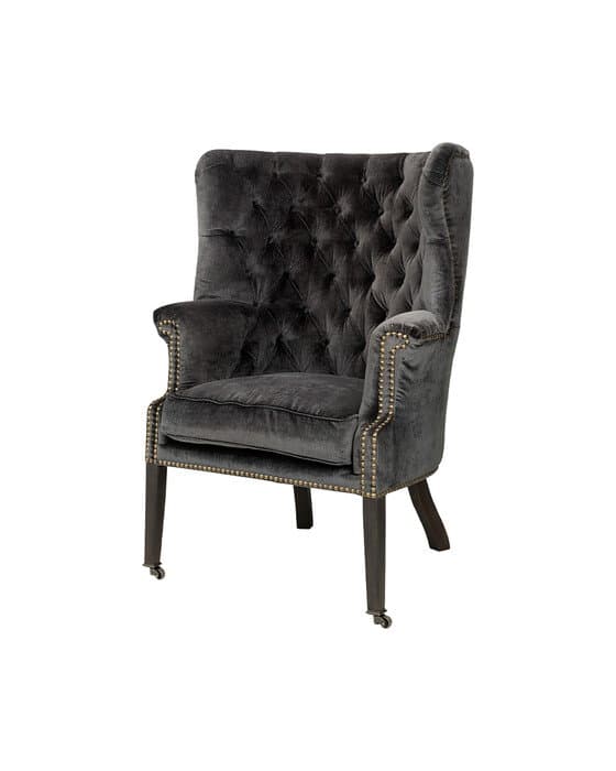 Churchtown-nojatuoli velvet dark grey – Artwood