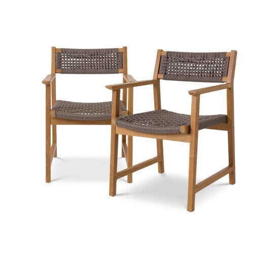 Cancun ruokatuoli natural teak 2-setti – Eichholtz