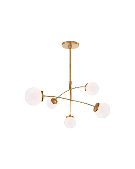 Prescott Mobile Chandelier Soft Brass/White Medium