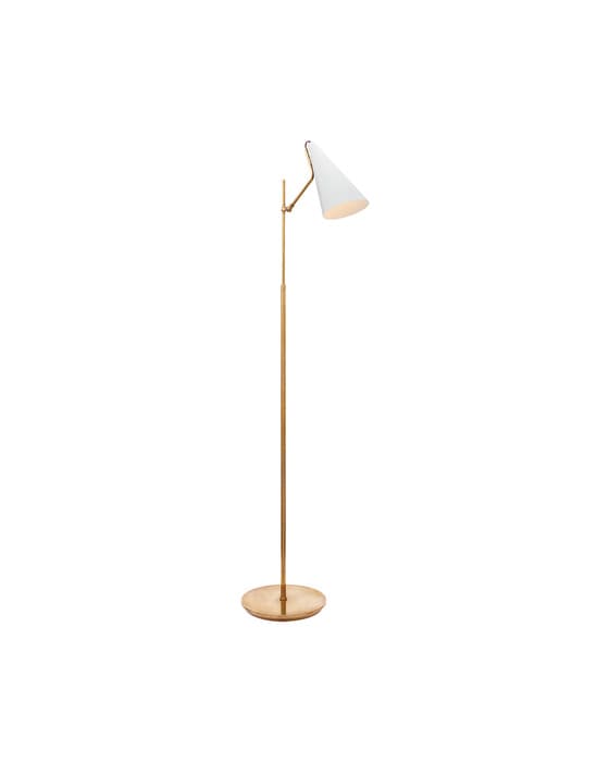 Clemente Floor Lamp Antique Brass with White – Visual Comfort