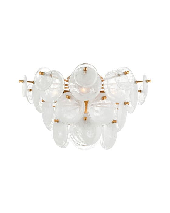 Loire Tiered Flush Mount Gild/White Glass L