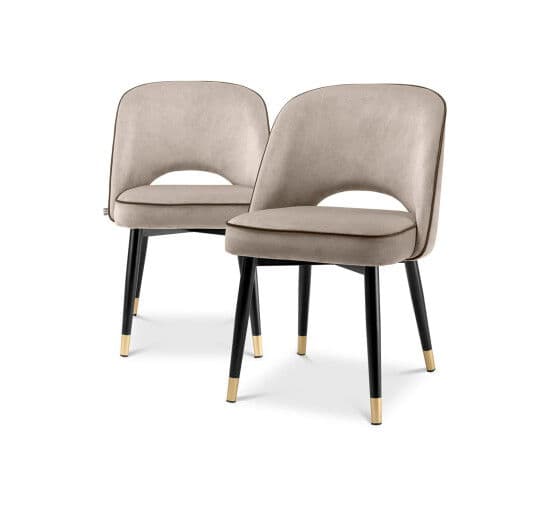 Cliff-ruokatuolit savona greige 2 kpl – Eichholtz