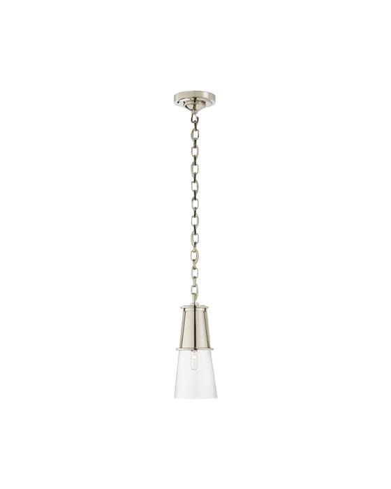 Robinson Pendant Polished Nickel/Clear Glass S