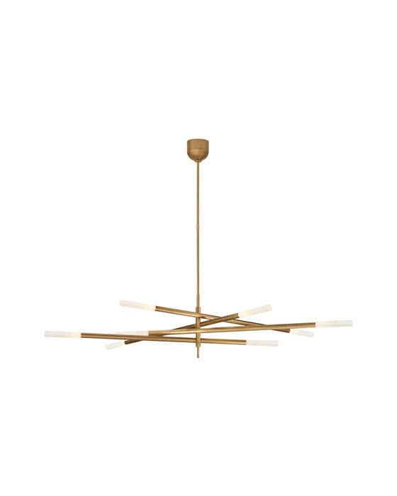 Rousseau Grande Eight Light Articulating Chandelier Antique-Burnished Brass – Visual Comfort