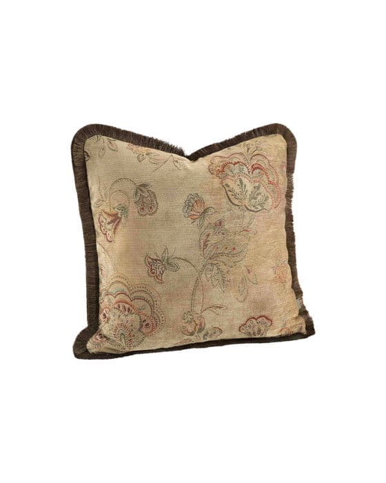 Miralago Flower -tyynynpäällinen hapsuilla beige