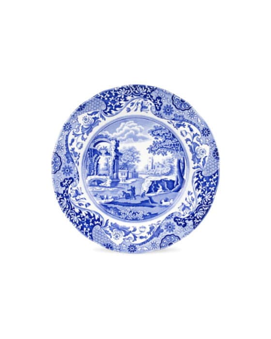 Blue Italian -ruokalautanen sininen/valkoinen