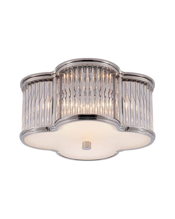 Basil Flush Mount Polished Nickel Small