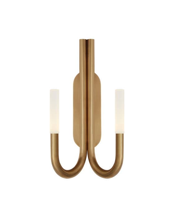 Rousseau Double Wall Sconce Antique-Burnished Brass