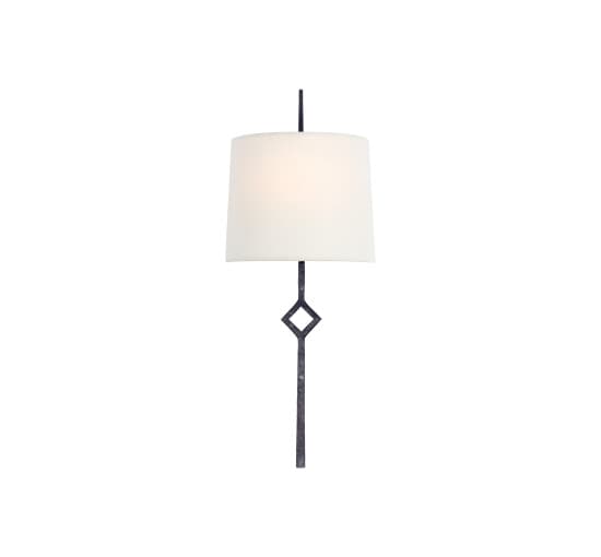 Cranston Sconce Black/Linen Small