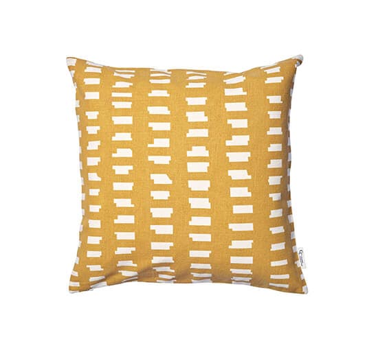 Ikat Block-tyynyliina okra