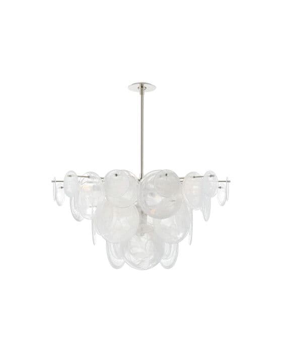 Loire Chandelier Polished Nickel/White Glass L – Visual Comfort