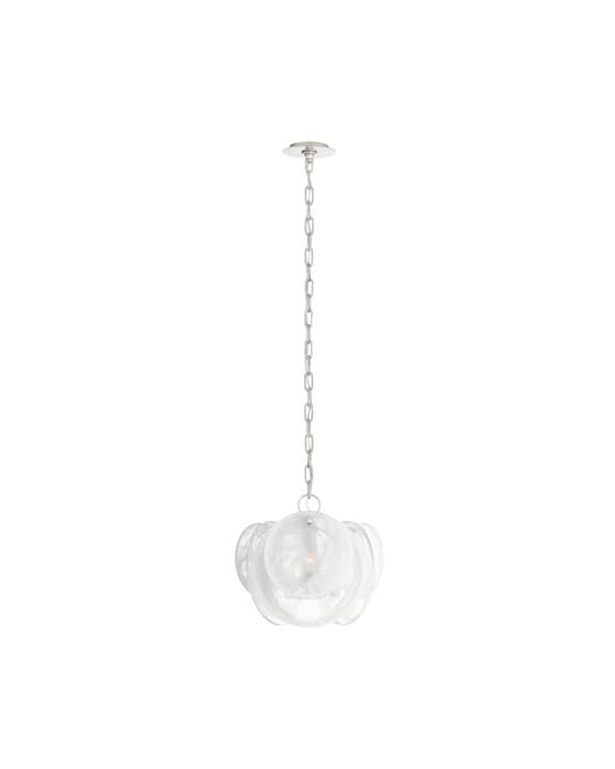 Loire Petite Chandelier Polished Nickel/White Glass