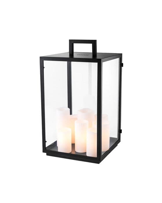 Pöytävalaisin Debonair, musta – Eichholtz