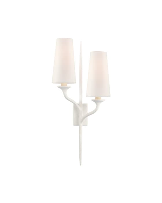 Iberia Left Double Sconce White – Visual Comfort