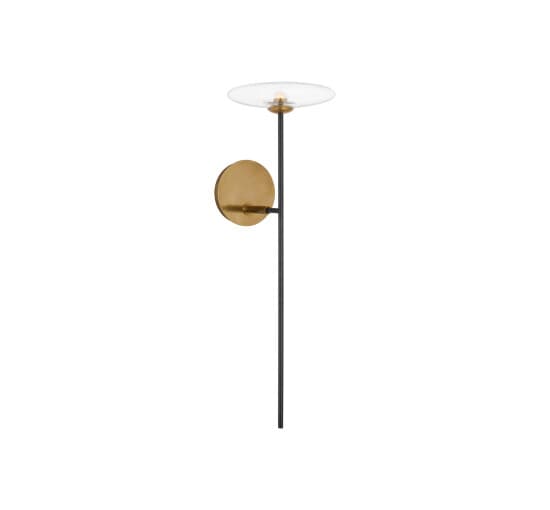 Calvino Tail Sconce Black and Antique Brass – Visual Comfort