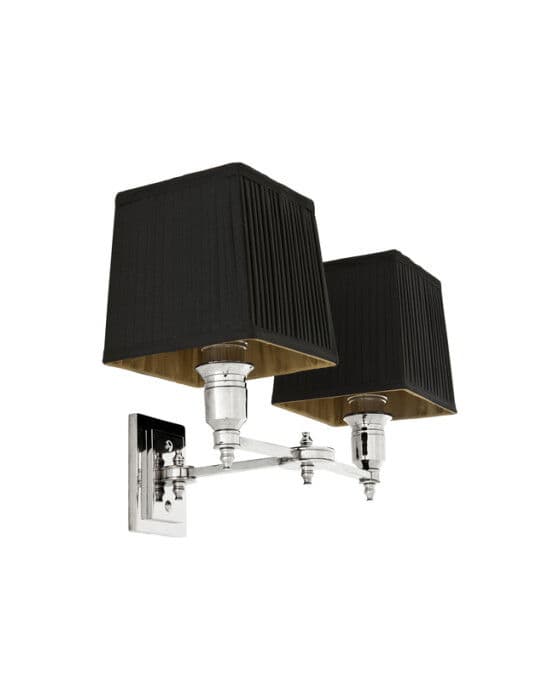 Kaksiosainen seinävalaisin Lexington, nikkeli/musta – Eichholtz