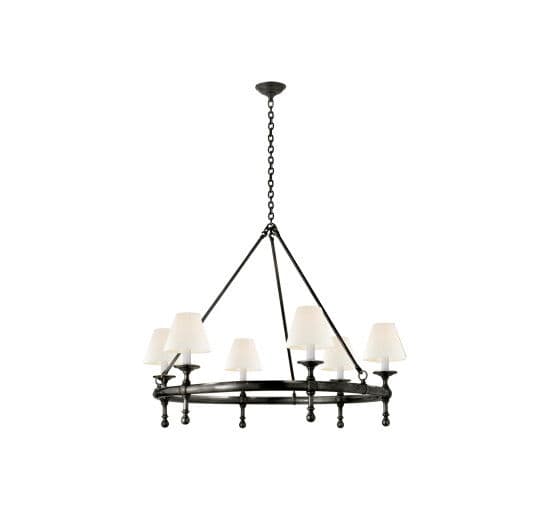 Classic Ring Chandelier Bronze/Linen – Visual Comfort