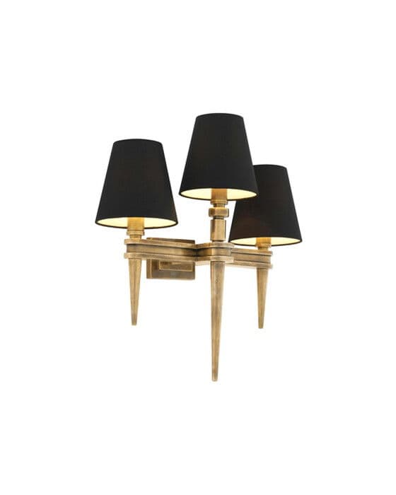 Waterloo seinävalaisin trippel, messinki – Eichholtz