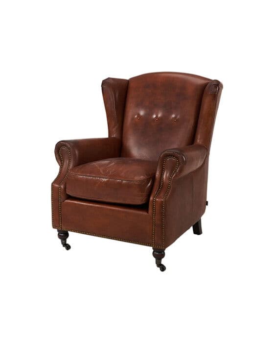 Goslar nahkanojatuoli vintage brandy – Artwood