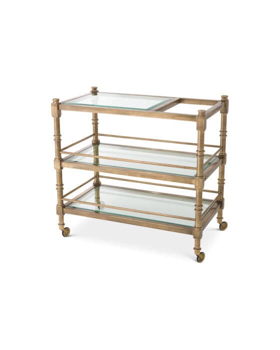 Alexia tarjoiluvaunu vintage brass