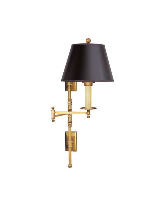 Dorchester Double Backplate Swing Arm Antique-Brass/Black – Visual Comfort