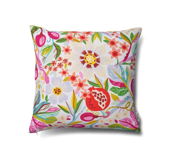Pomegranate-tyynynpäällinen valkoinen – Classic Collection