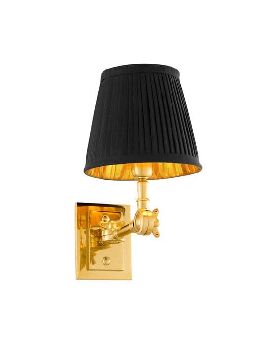 Seinävalaisin Wentworth, messinki/musta – Eichholtz